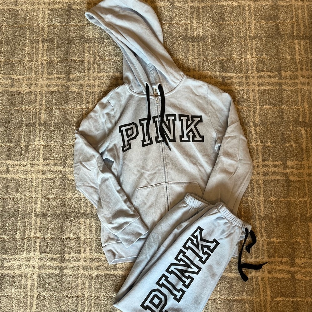 VS pink light blush matching sweatsuit